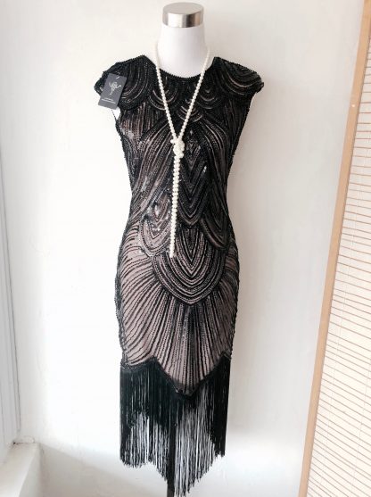 Stunning Black sequinned and beaded with Nude underlay 1920s Great ...