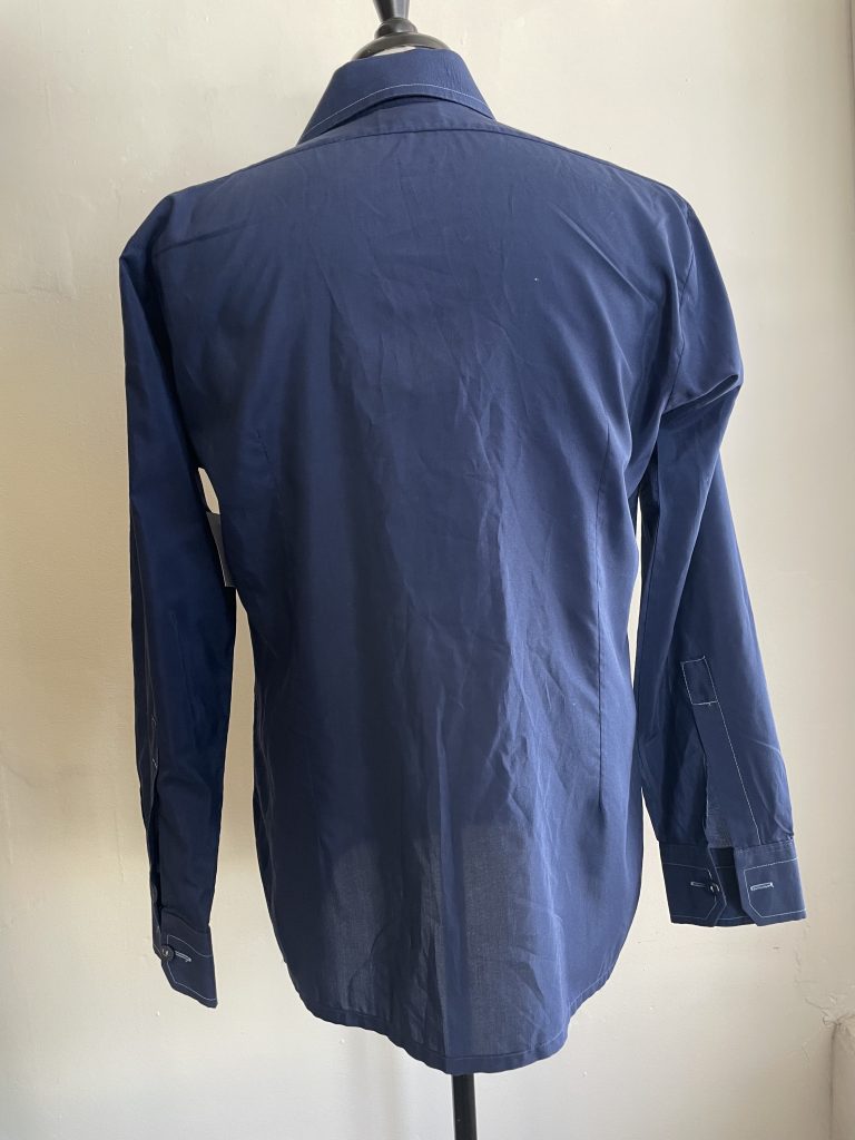 70's RAEL BROOK NAVY BLUE SHIRT WITH LIGHT BLUE STITCHING | Chaos ...