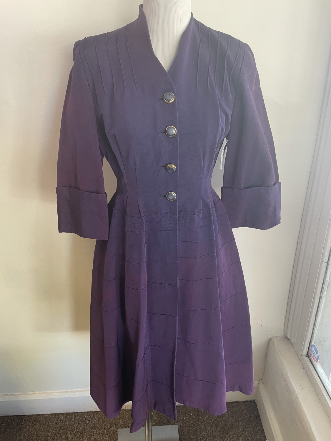 ORIGINAL 1940's PURPLE VAN ROTH FROCK COAT | Chaos Bazaar Vintage