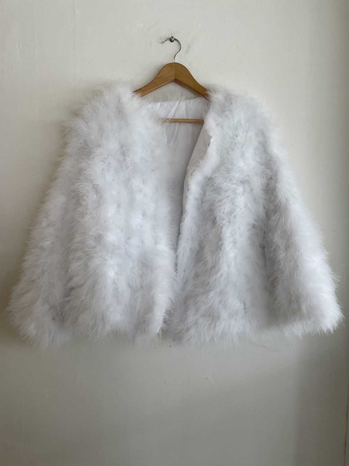 Ostrich faux fur clearance coat