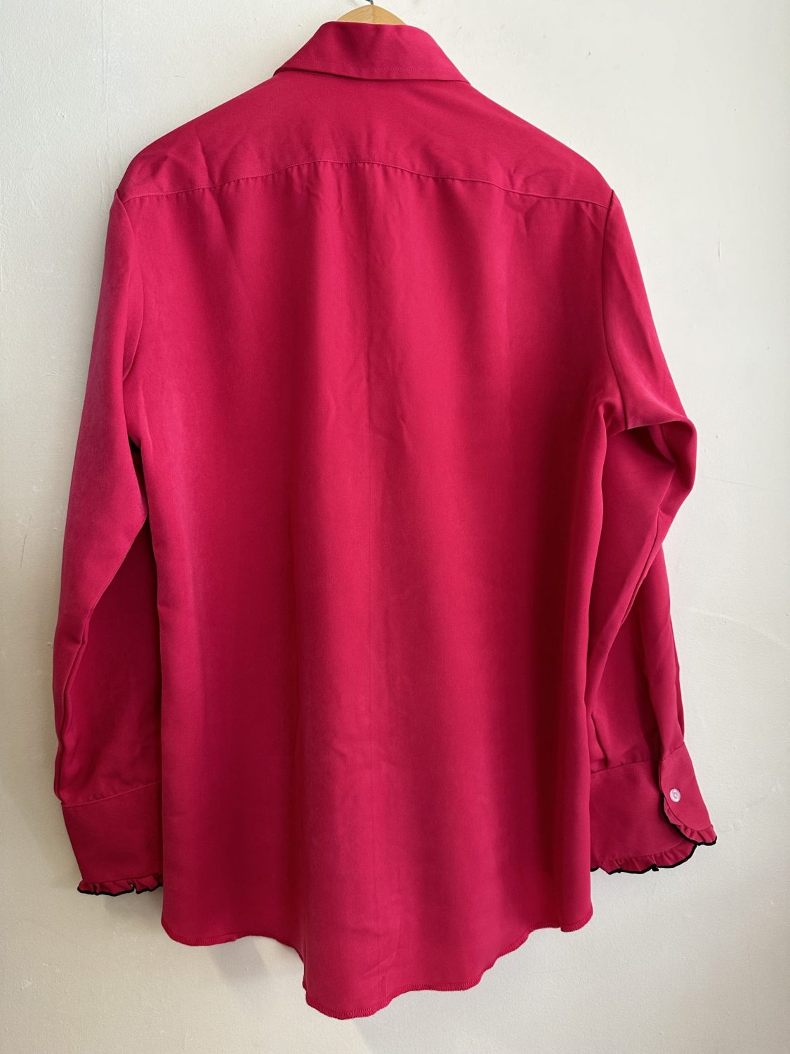 HOT PINK 1980's MENS RUFFLED TUXEDO SHIRT SIZE M | Chaos Bazaar Vintage