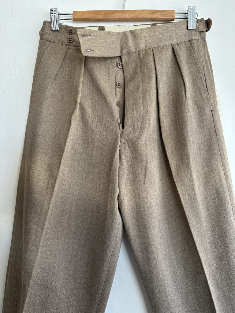 VTG DEADSTOCK 1940S MENS CANT-TEAR-EM OLIVE HAZE WORKWEAR TROUSERS ...